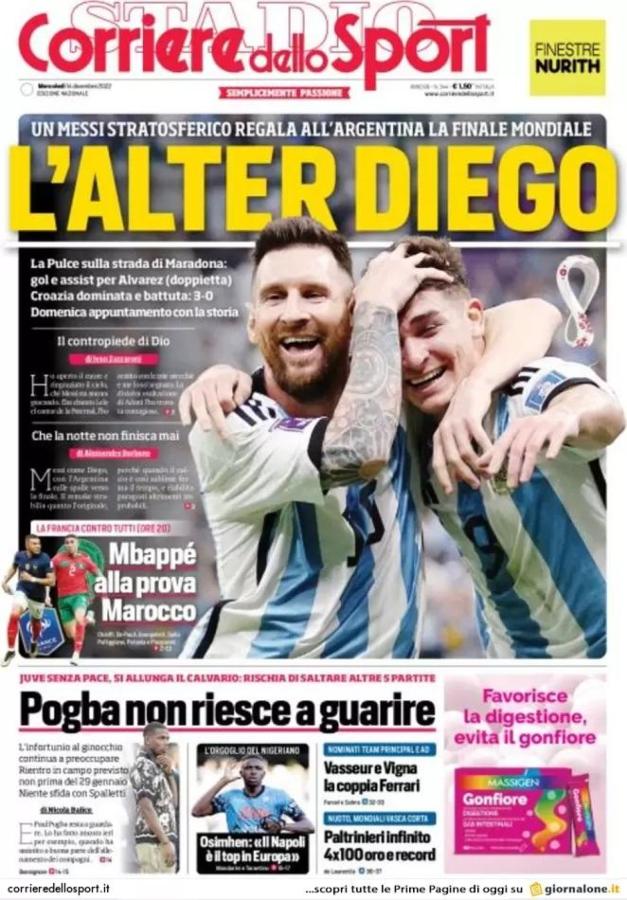 Imagen "El otro Diego", el reconocimiento de Corriere para Messi y la comparación con Maradona