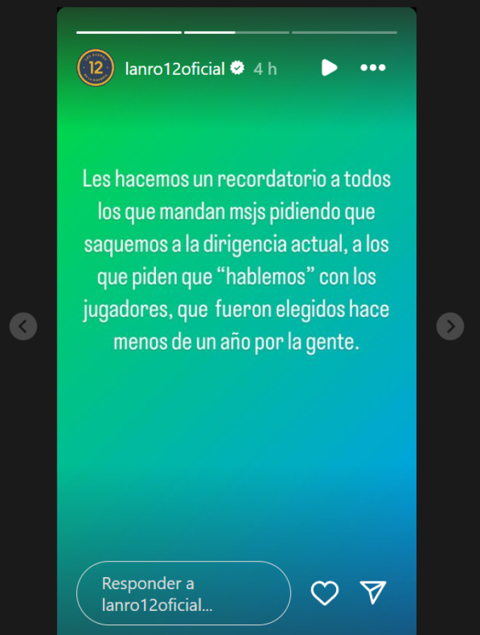 Imagen Una de las historias de Instagram de la barra de Boca.