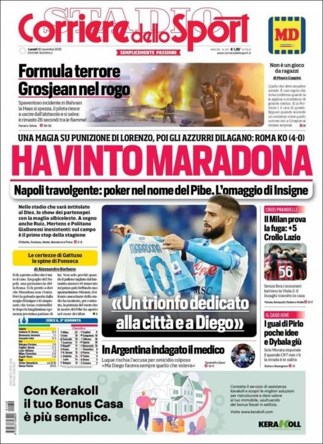 Corriere Dello Sport, "Ganó Maradona"