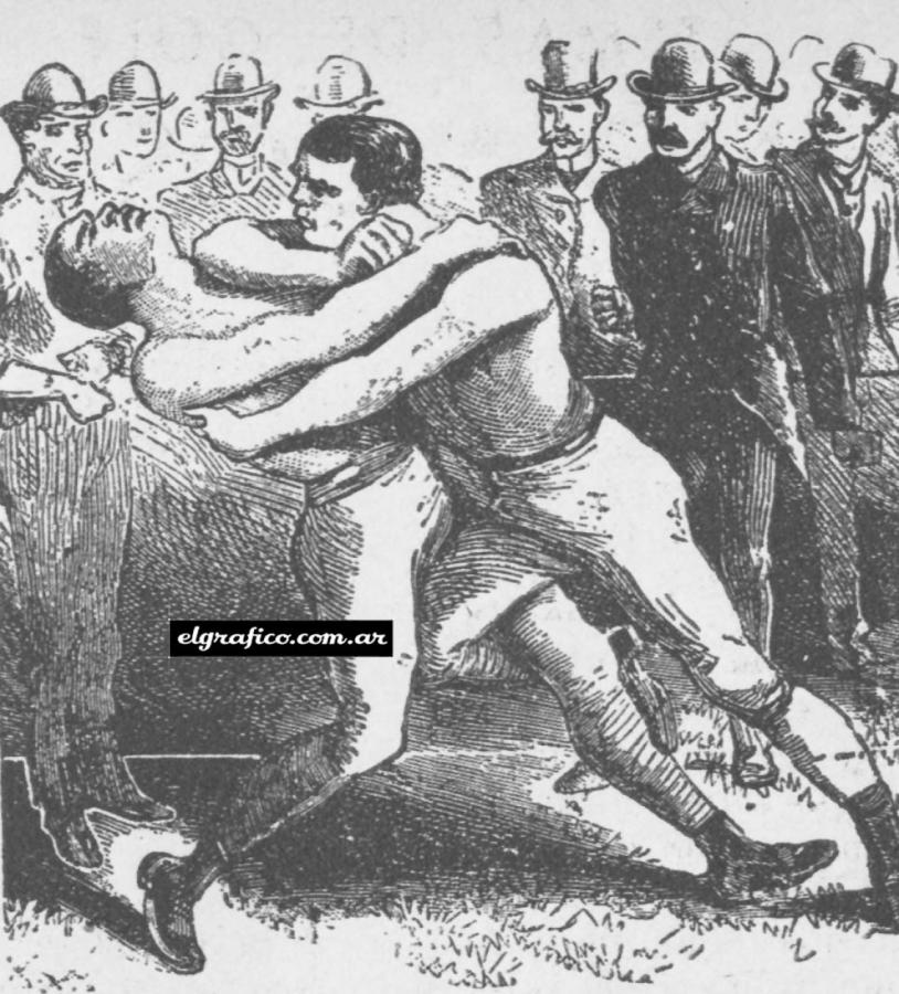 Imagen Pelea a puño limpio. Se luchaba hasta que alguno de los dos boxeadores no podía continuar...o moría.