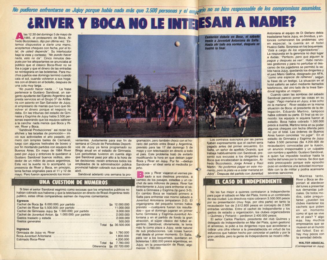 Imagen La cobertura de El Gráfico sobre el fallido Boca-River en Jujuy