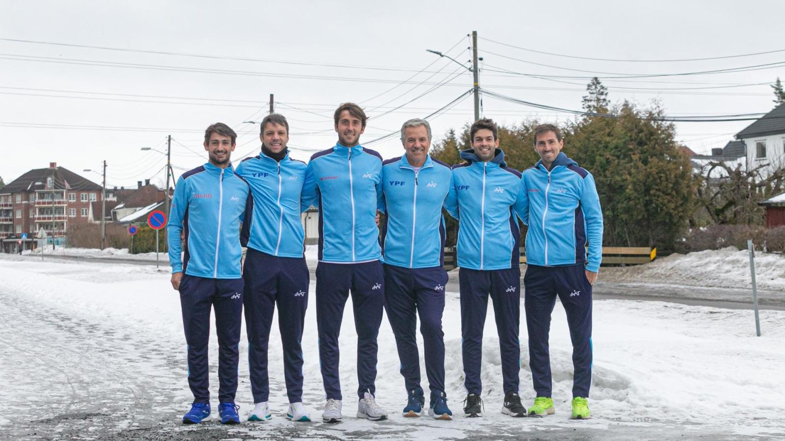 Imagen Frana y Etcheverryen el equipo de Copa Davis en Noruega, en enero pasado
