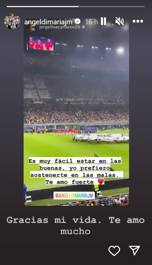 Imagen El apoyo de Jorgelina, la esposa de Ángel di María.