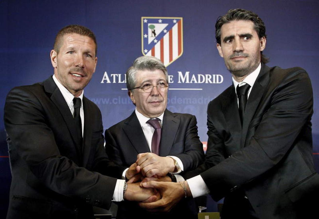 Imagen Simeone en su presentación oficial en Atlético de Madrid.