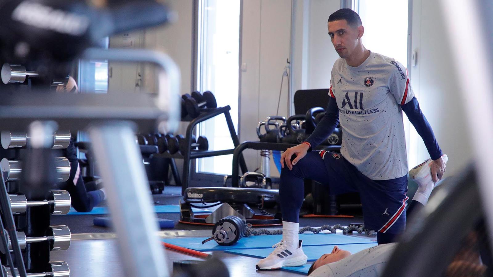 Imagen Di María no será de la partida ante el Lorient. Foto @PSG_espanol.