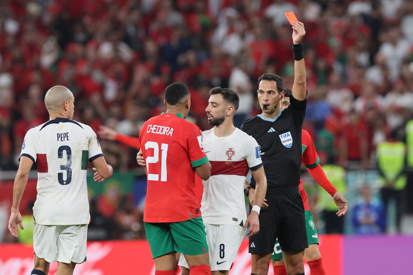 Imagen Tello dirigió Marruecos - Portugal, en los cuartos de final de Qatar 2022.
