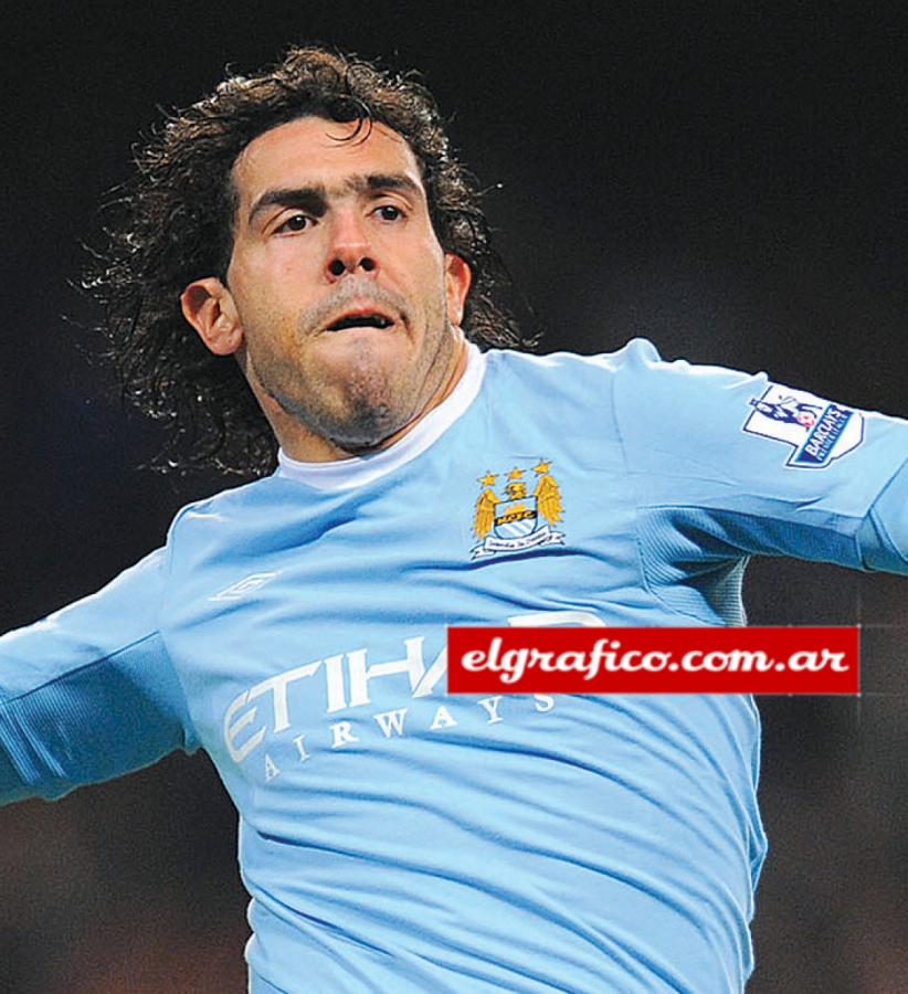 Imagen Tévez en Manchester City. Jugó entre 2009 y 2013.