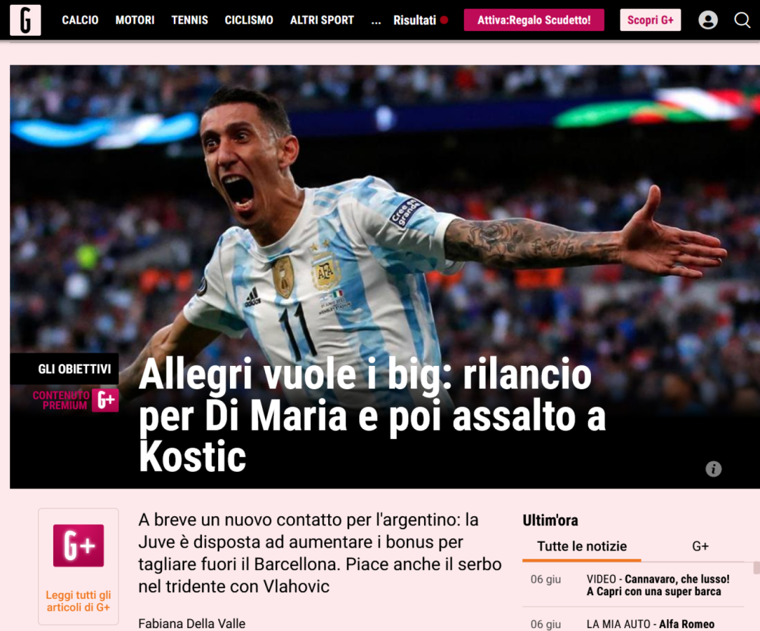 Imagen La Juve acelera por Di María.