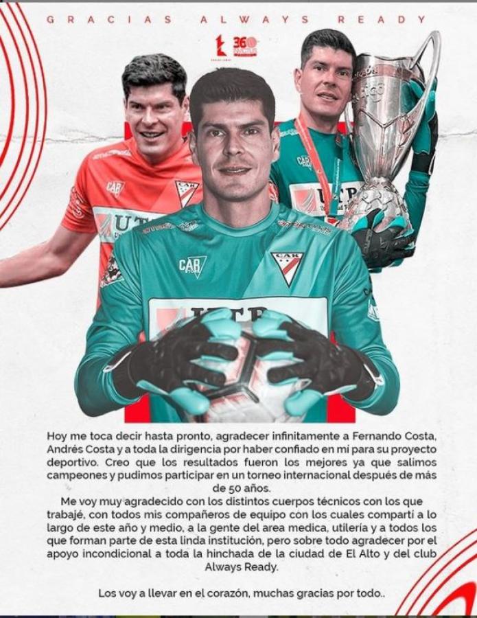 Imagen Carlos Lampe se despidió de Always Ready