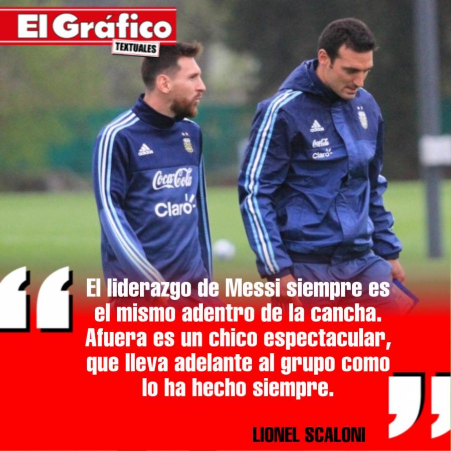 Imagen Scaloni elogió a Lionel Messi, el líder que quiere sacar campeón a la selección.
