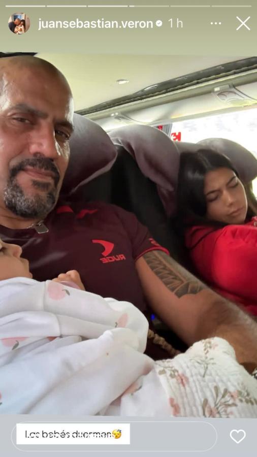 Imagen Iara, la hija mayor de Verón, también forma parte del viaje.