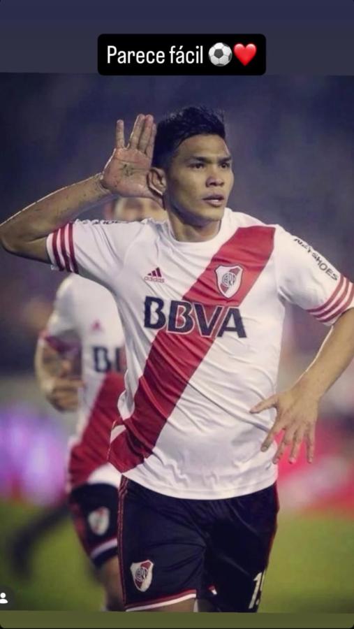 Imagen El mensaje de Teo Gutiérrez en su cuenta de Instagram.