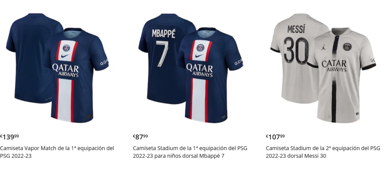 Imagen Las camisetas de PSG en el podio de las más vendidas de Europa.