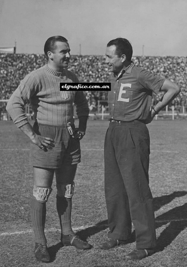 Imagen En Racing. Con él José Della Torre, entonces director técnico de la Academia. 