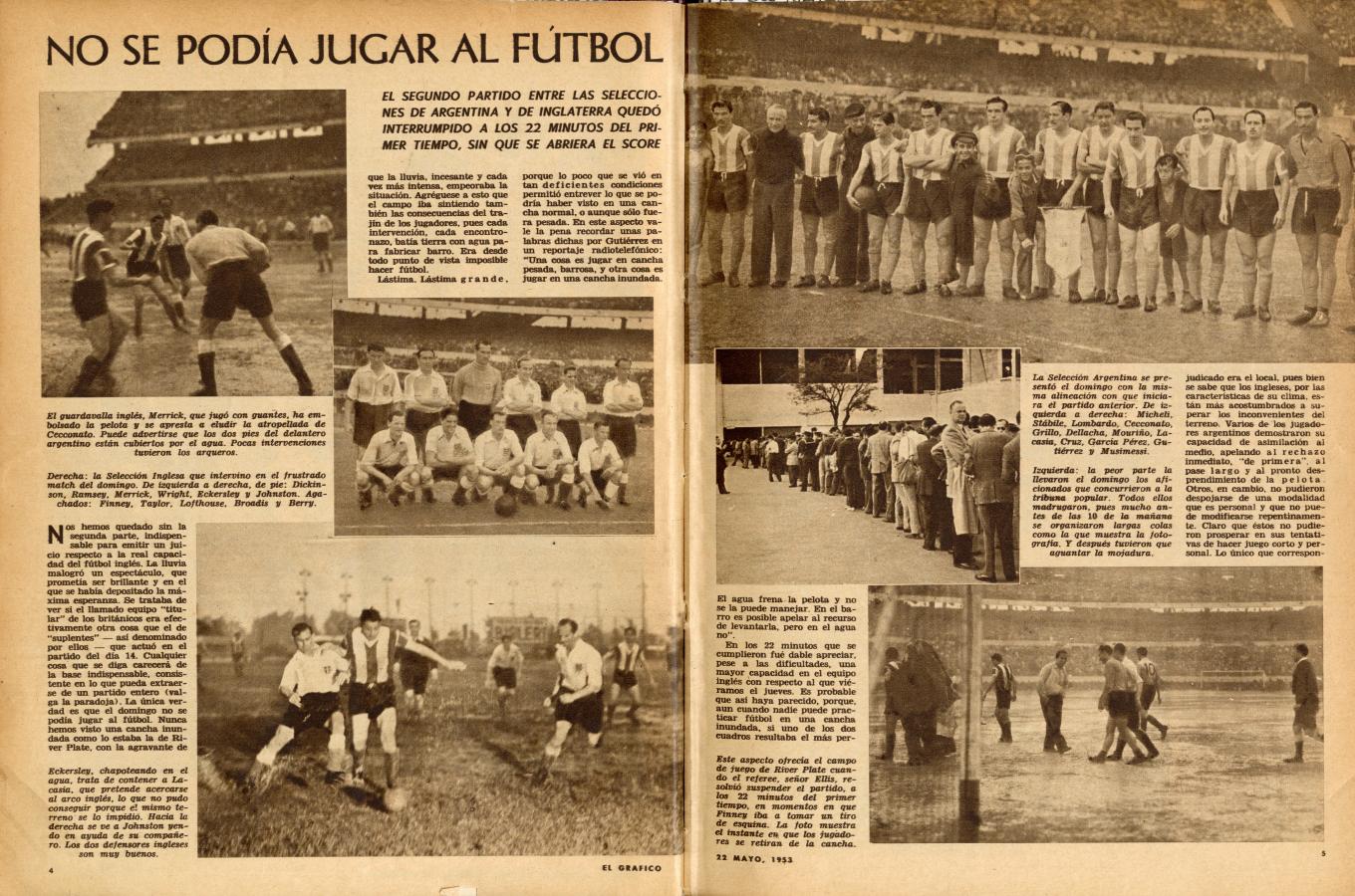Imagen Argentina - Inglaterra - 1953 (crónica El Gráfico)