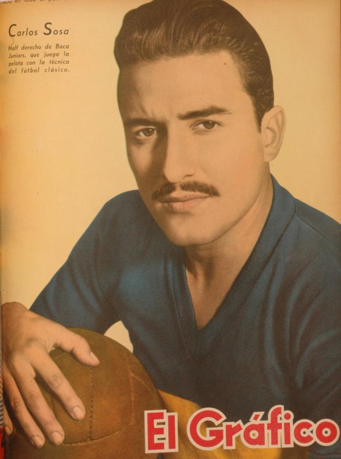 Imagen Un auténtico gran jugador de fútbol ilustra la tapa de nuestro 25° aniversario, edición del 2 de junio de 1944: Carlos Sosa, de Boca