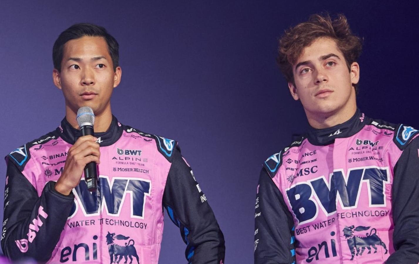 Imagen Hirakawa junto a Colapinto en Alpine.