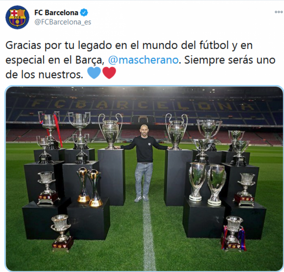 Imagen Barcelona reconoció la trayectoria de Masche a través de sus redes sociales.