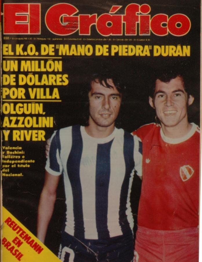 La tapa de El Gráfico promocionaba la gran Final del Nacional de 1977, una de las más épicas del fútbol. Independiente, por la magia del Bocha, marcaba un gol con 3 jugadores menos y se coronaba Campeón.