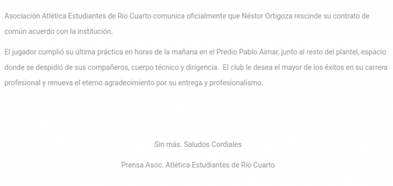 El Comunicado de Estudiantes de Río IV