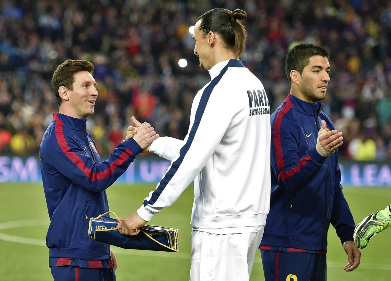 Imagen Messi y Zlatan respeto y admiración del astro sueco. AFP PHOTO/ LLUIS GENE LLUIS GENE / AFP