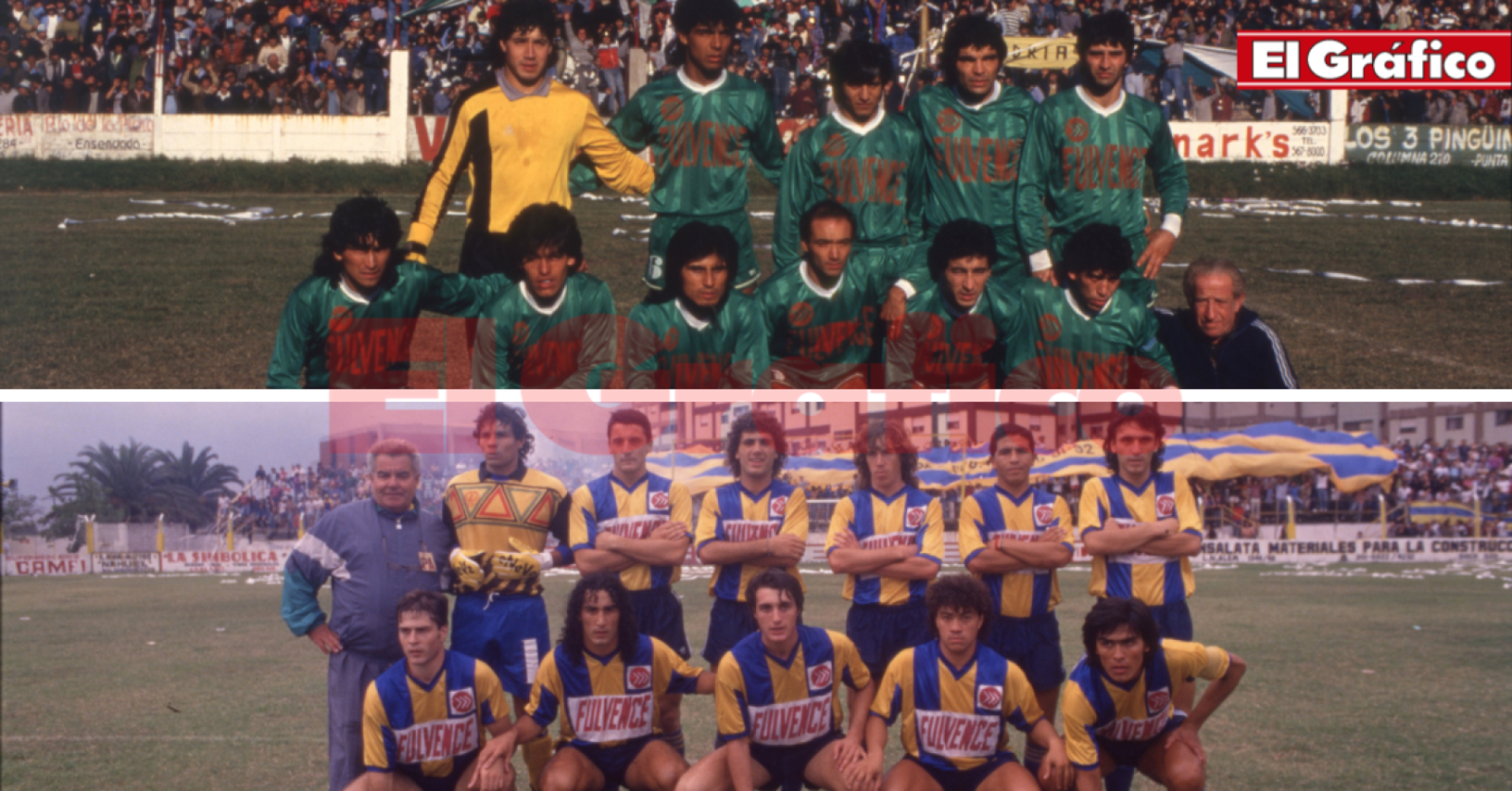 Imagen Arriba: Deportivo Laferrere. Abajo: Dock Sud. Ambos con los auspicios de Fulvence.
