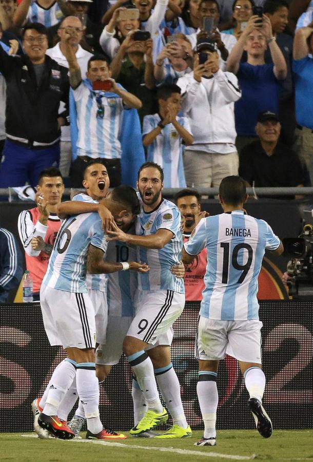 Imagen Lamela celebra un gol argentino durante la Copa América 2016.