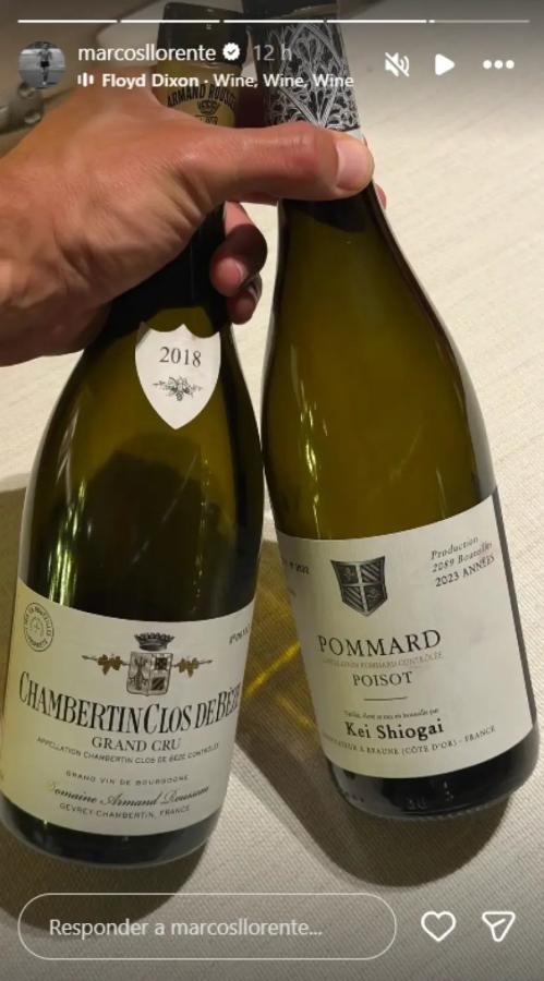 Imagen Los costosos vinos de Marcos Llorente.