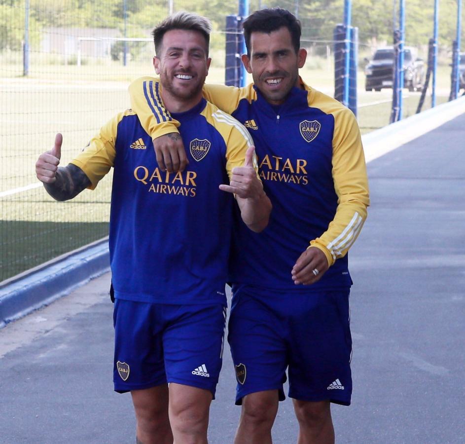 Imagen Tevez y Buffarini en su paso por Boca.