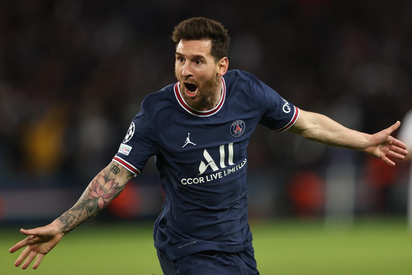 Imagen Messi celebra su primer gol en PSG (AFP)