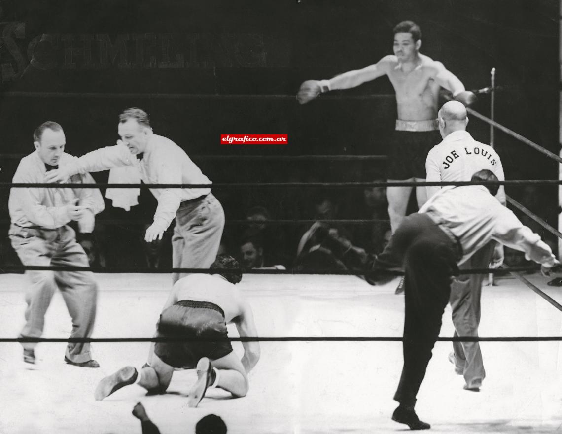 Imagen Louis terminó con Schmeling en menos de tres minutos en la revancha, ante 75 mil espectadores, 1938.