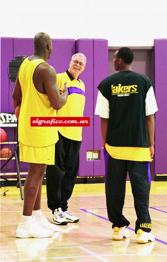 Imagen El trío mágico: Shaquille O´Neal, Phil Jackson y Kobe Bryant, los responsables del tricampeonato.