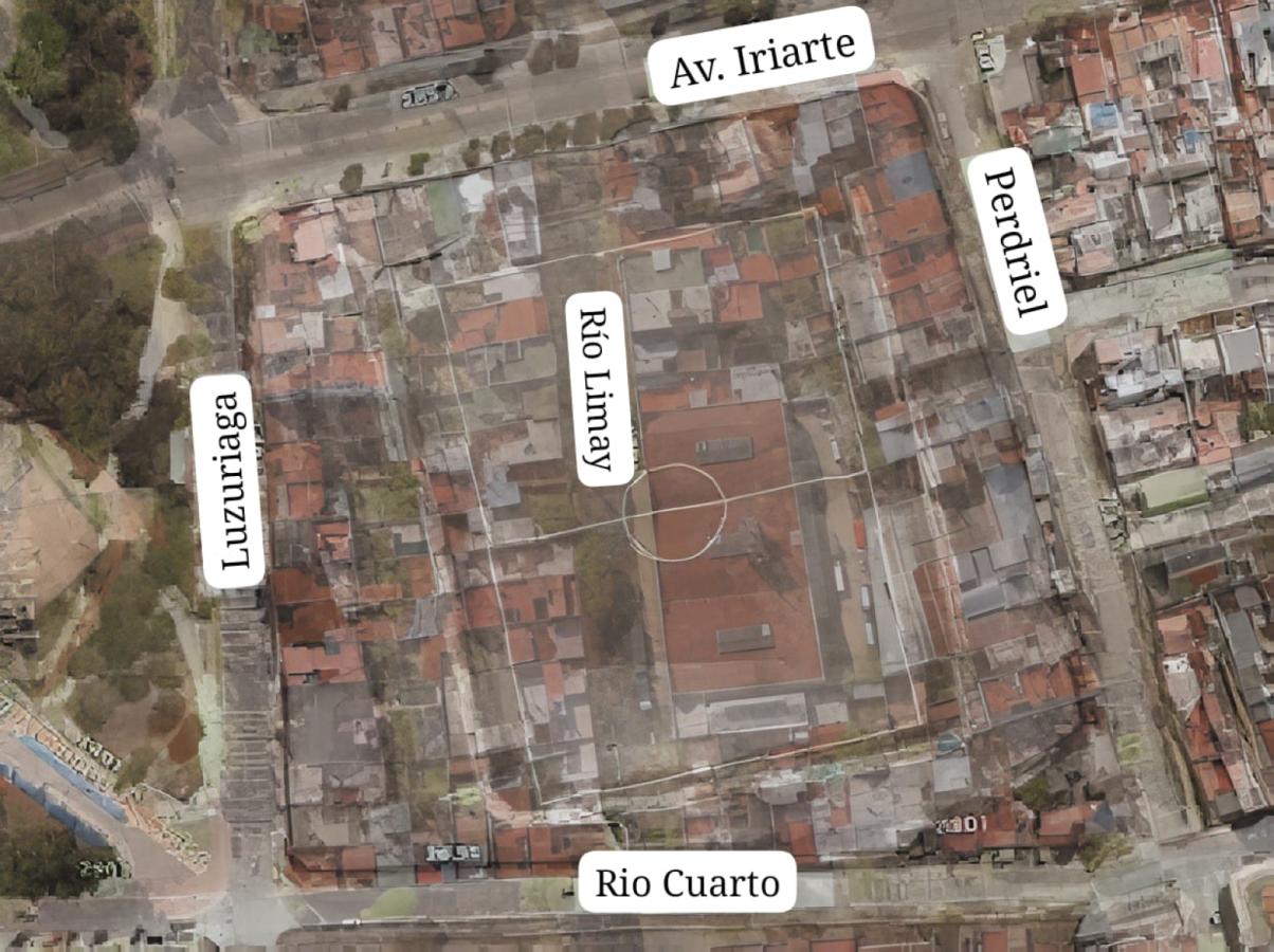 Imagen Fotomontaje de la ubicación donde estaba ubicado el estadio de Sportivo Barracas