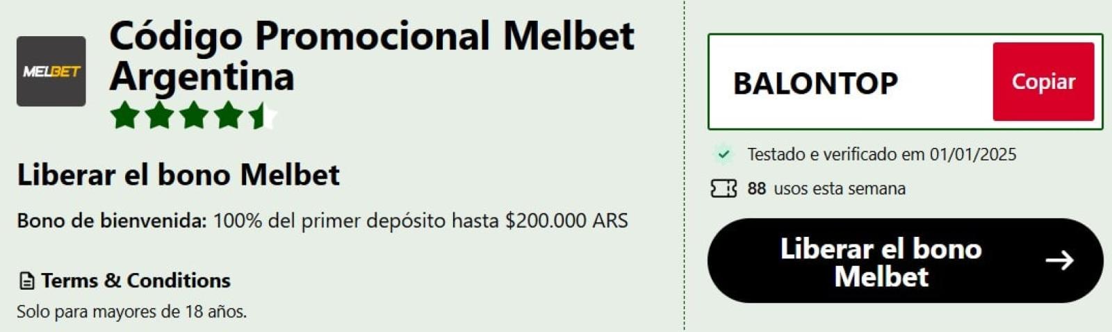 Imagen codigo del bono bet365 para Argentina