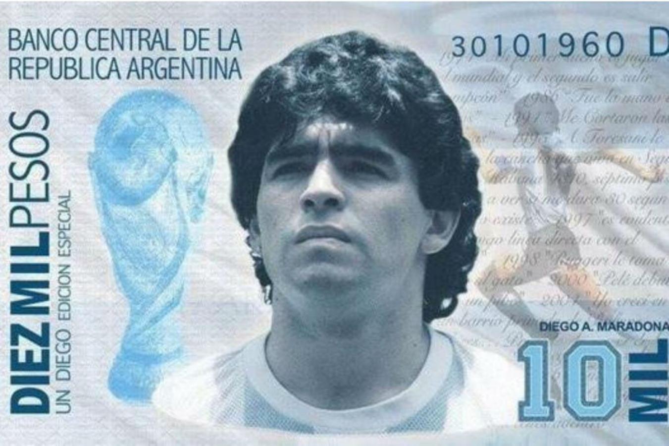 Imagen Maradona en billetes, un sueño posible.