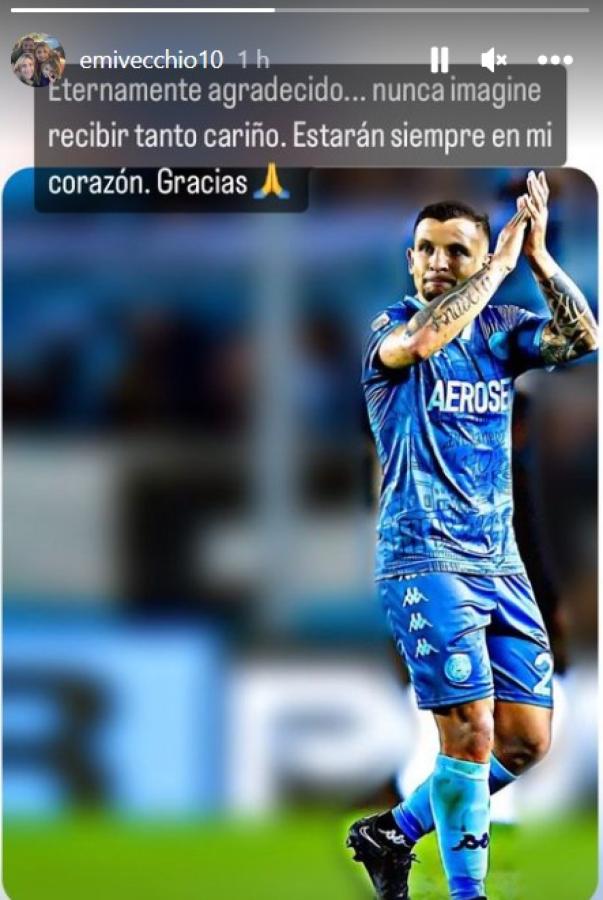 Imagen El posteo de Vecchio en Instagram