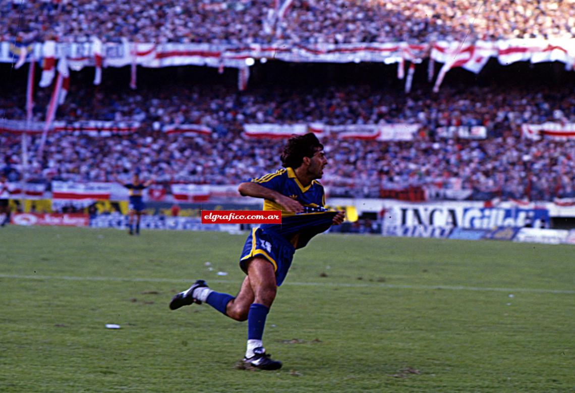 Imagen El grito de gol en pleno Monumental. Tuvo grandes actuaciones en los Superclásicos.
