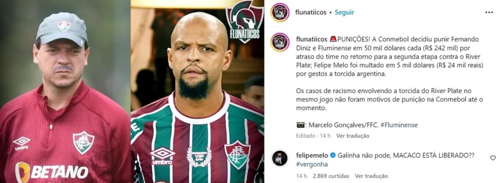 Imagen Ni lerdo ni perezoso, Melo cuestionó la sanción en Instagram