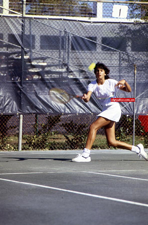 1984. Diciembre. Sabatini en el Orange Bowl, el prestigioso torneo de tenis junior.