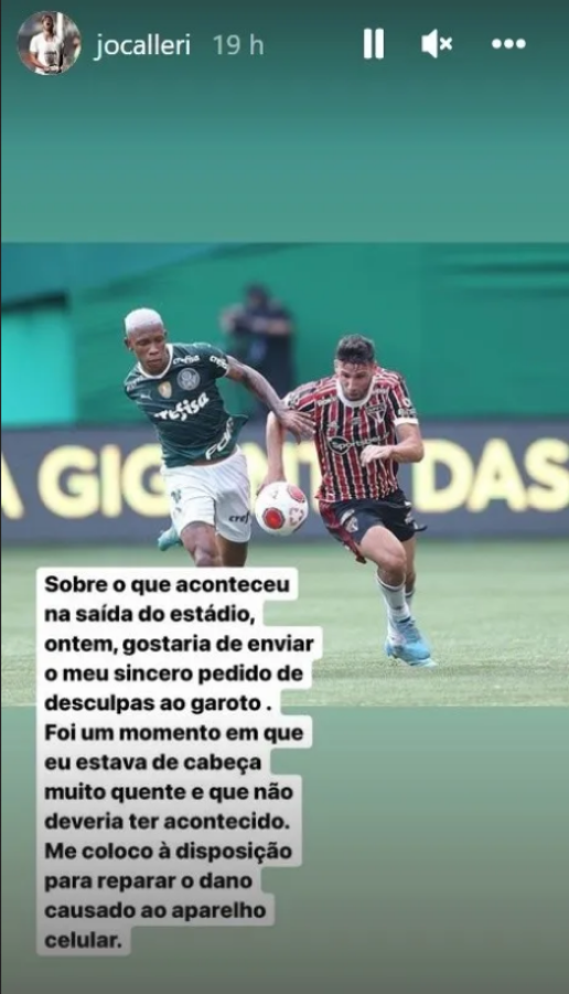 Imagen Las disculpas de Calleri.