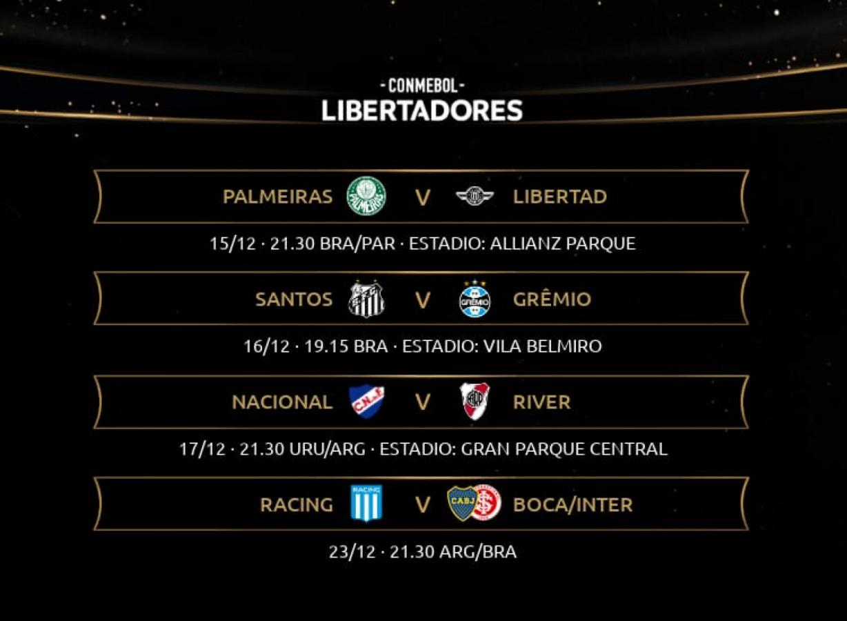 DIAS, HORARIOS Y ÁRBITROS CONFIRMADOS DE LOS CUARTOS DE FINAL DE COPA