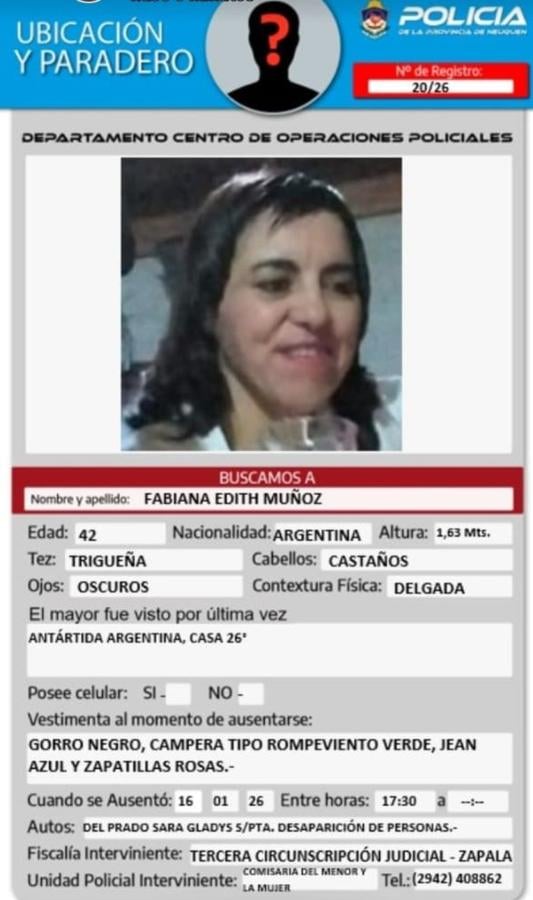 Imagen La hermana de Marcos Acuña, desaparecida en Neuquén.