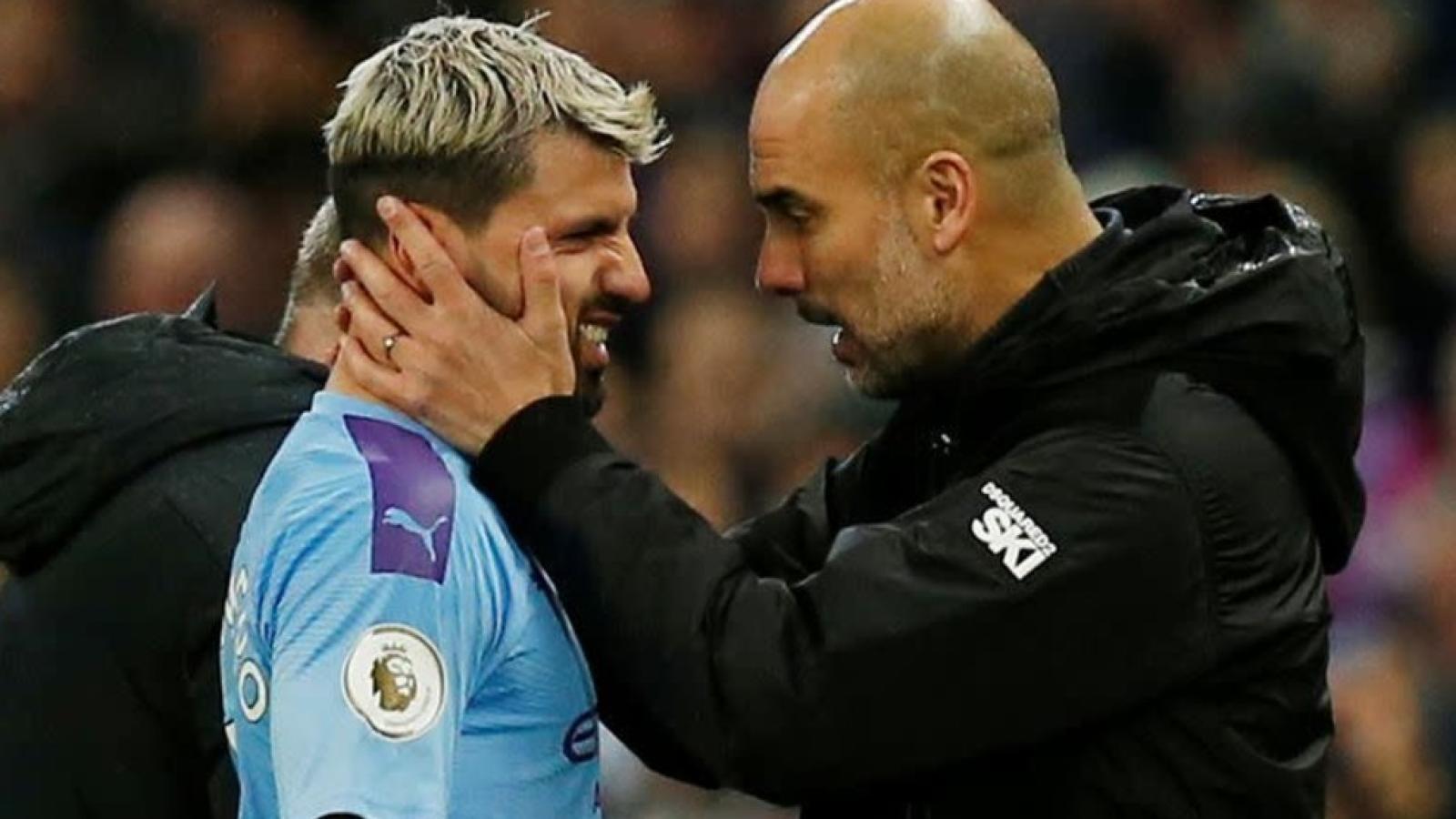 Agüero y Guardiola en Manchester City