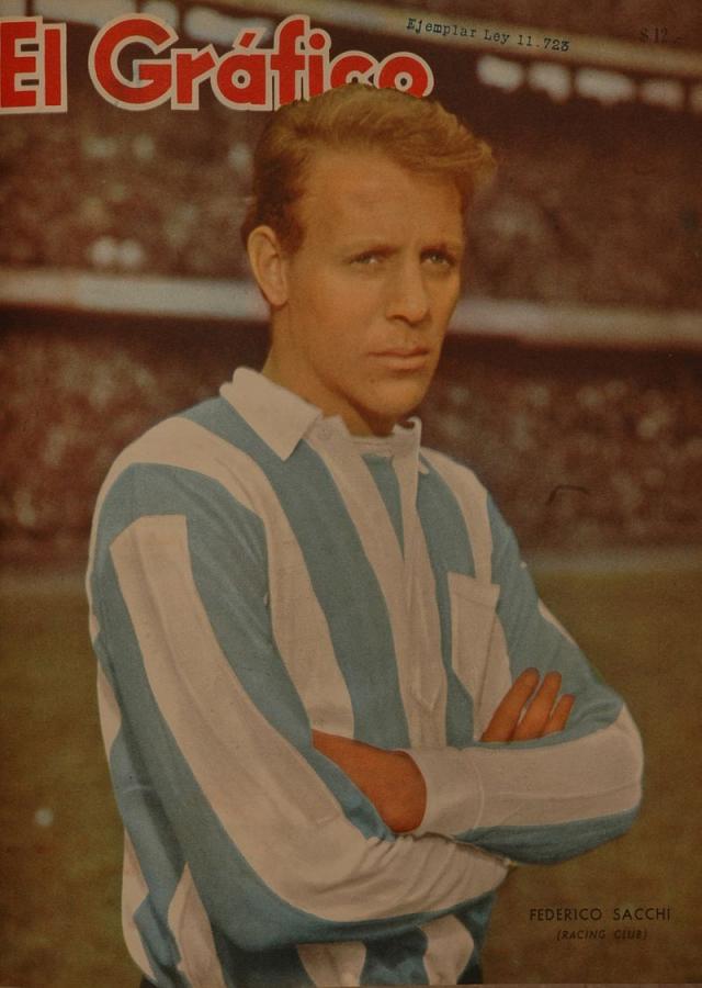 Imagen Federico Sacchi en la tapa de El Gráfico con la camiseta de Racing en 1961.