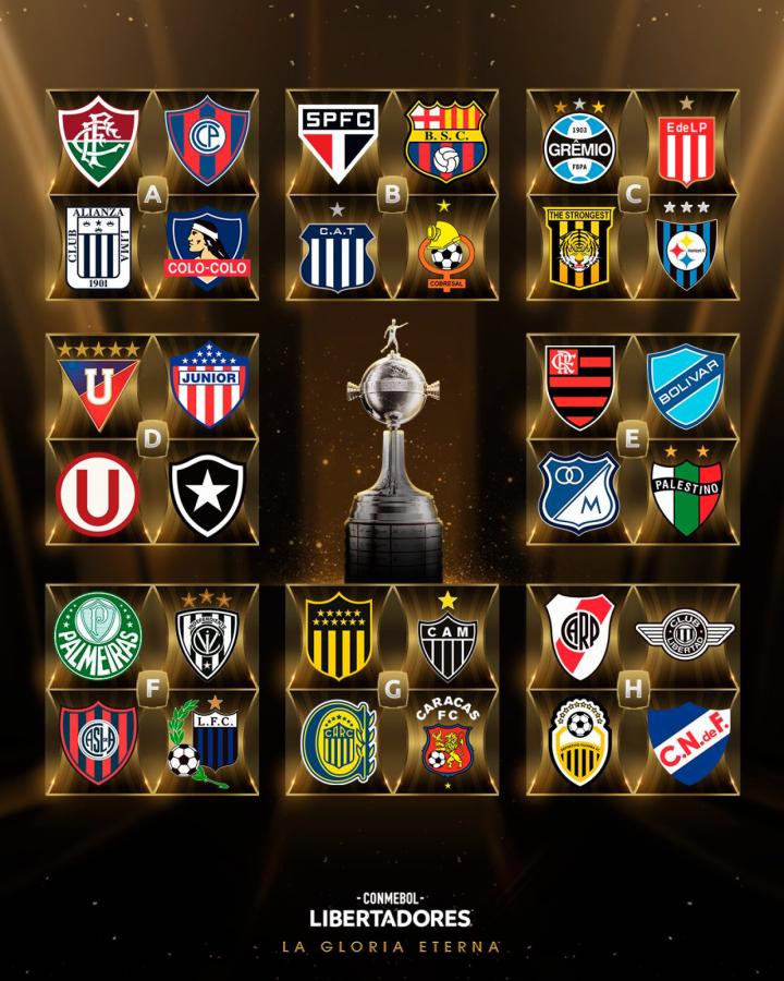 Cuáles son los grupos de la Copa Libertadores 2024? Universitario