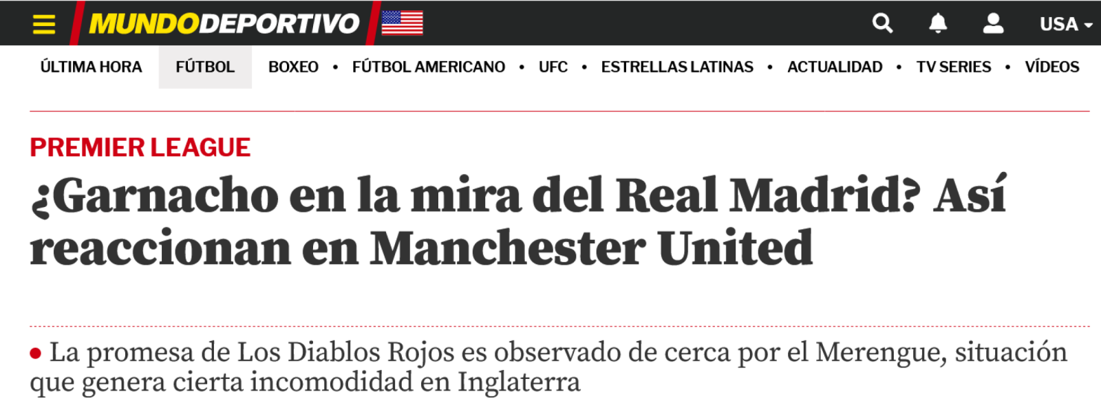 Imagen Garnacho en los planes de Real Madrid.