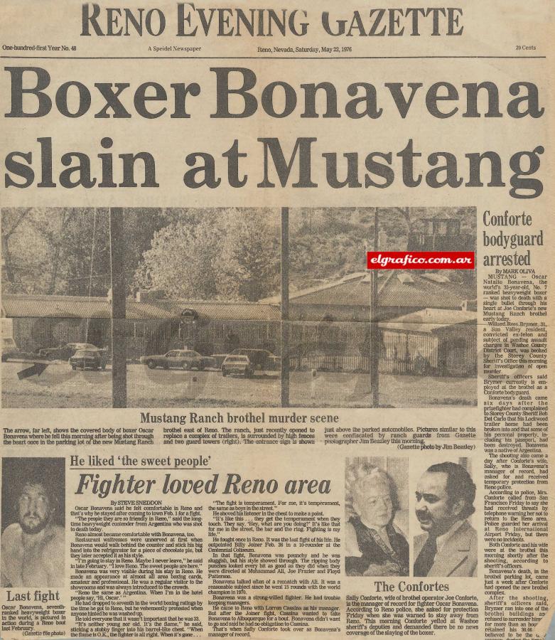Imagen Ringo Bonavena fue asesinado de un balazo en el corazón a los 33 años, en la madrugada del sábado 22 de mayo de 1976. La prensa de todo el mundo registró el conmocionante hecho.