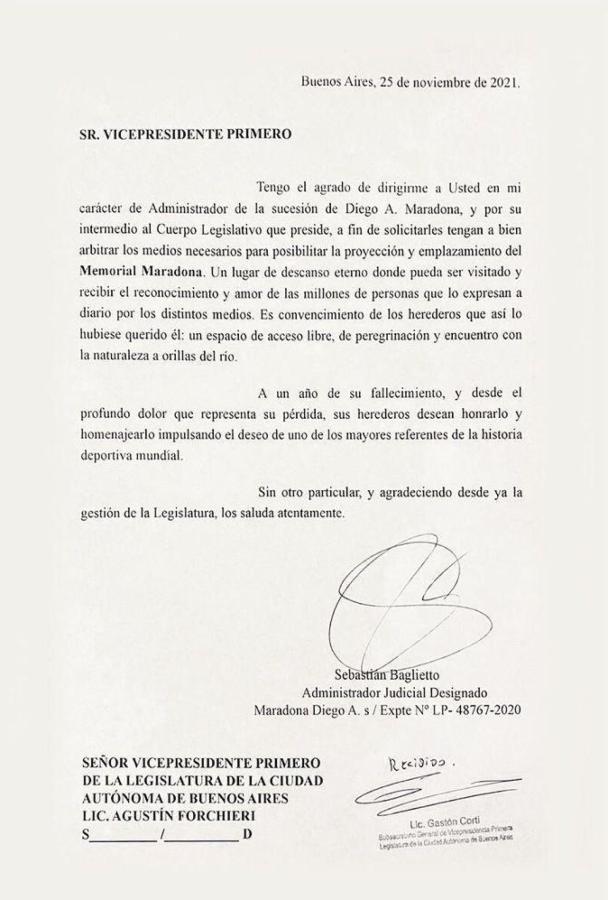 Imagen El pedido de creación del Memorial.