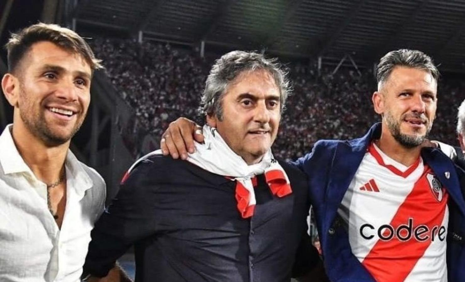 Imagen Francescoli y Ponzio acudieron al entrenamiento a apoyar a Demichelis y al plantel.
