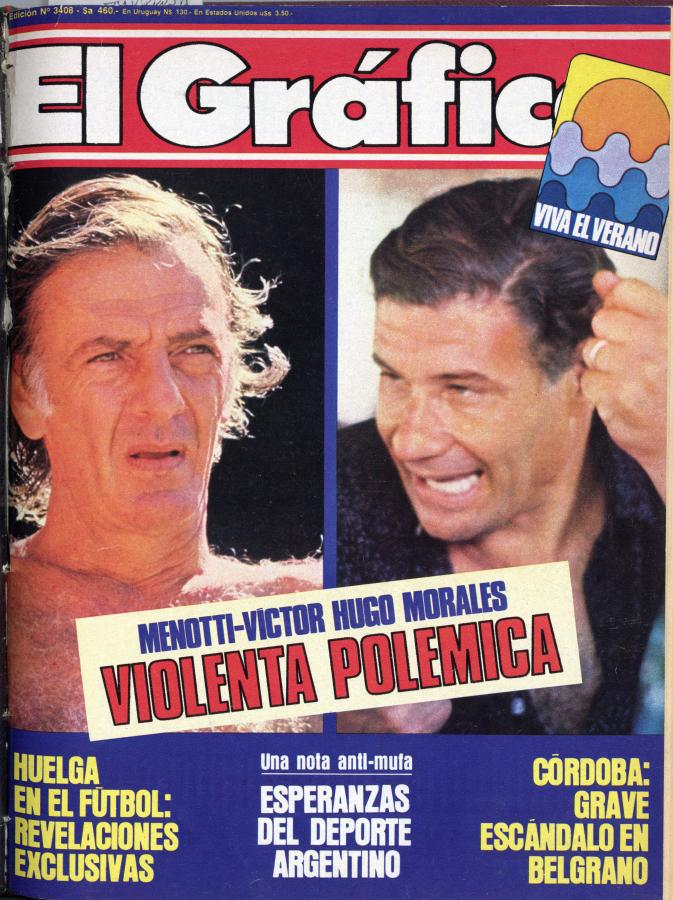 Imagen La histórica tapa 3408 de El Gráfico con la pelea entre Menotti y Víctor Hugo.
